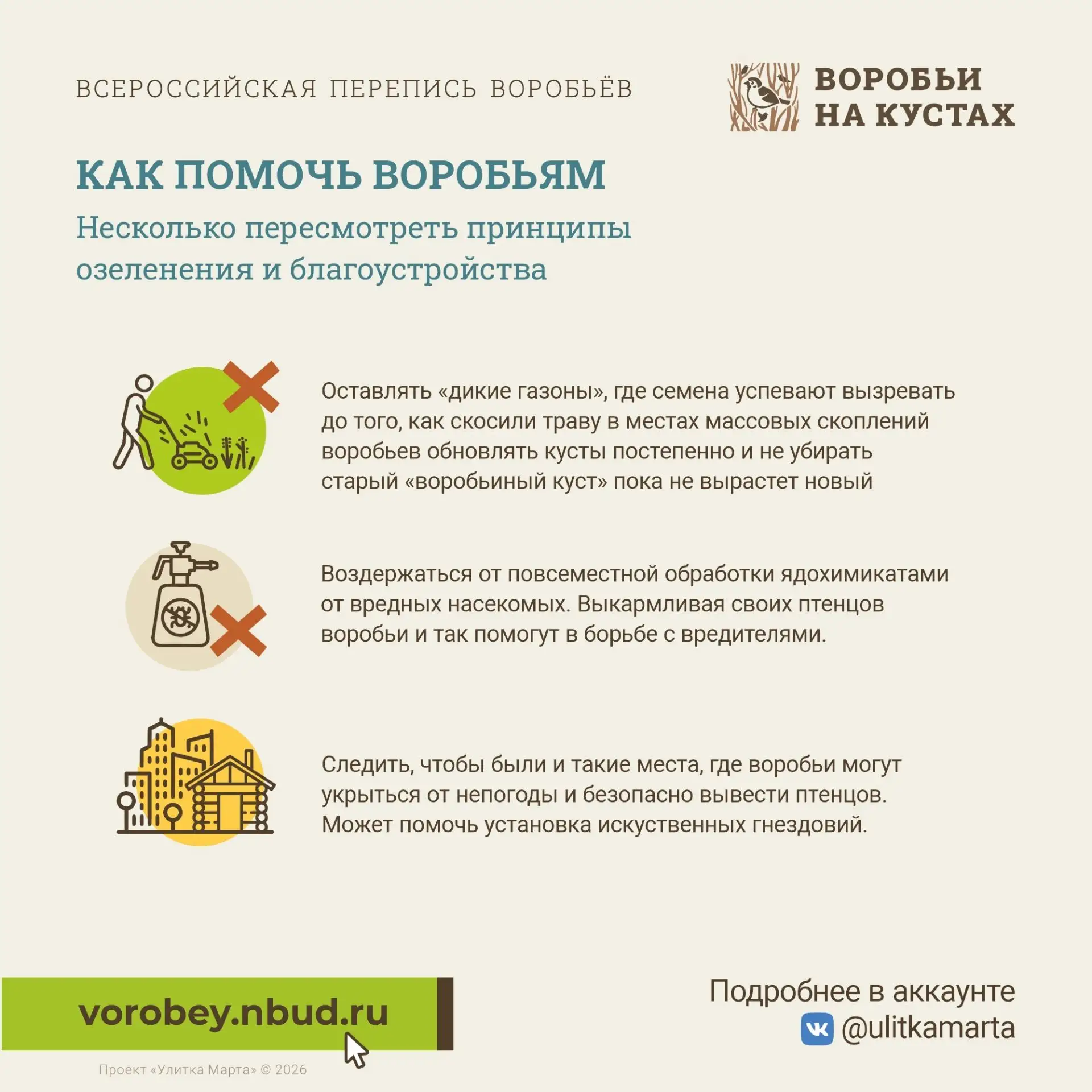 Присоединяйтесь к Всероссийской переписи воробьёв!